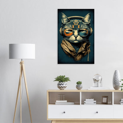 Retro Cat, Aluminiumdruck - Stiersbeste