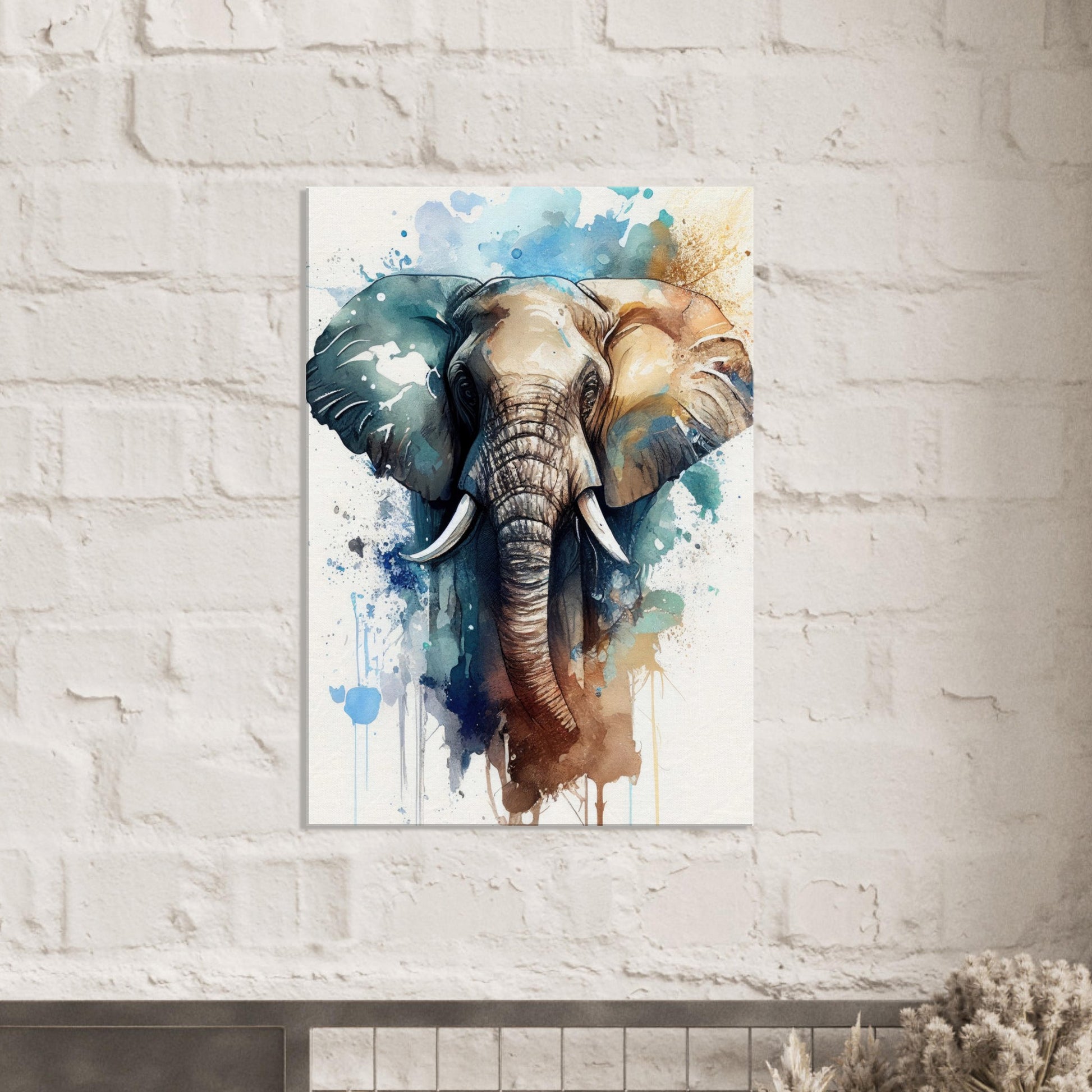 Elefant im Farbrausch, Leinwanddruck - Stiersbeste