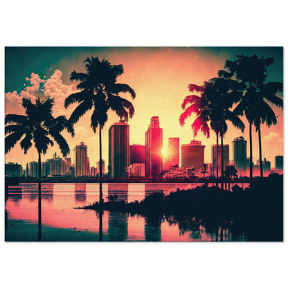 Miami Sunset, Leinwanddruck - Stiersbeste