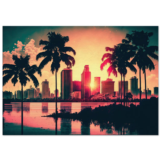 Miami Sunset, Leinwanddruck - Stiersbeste