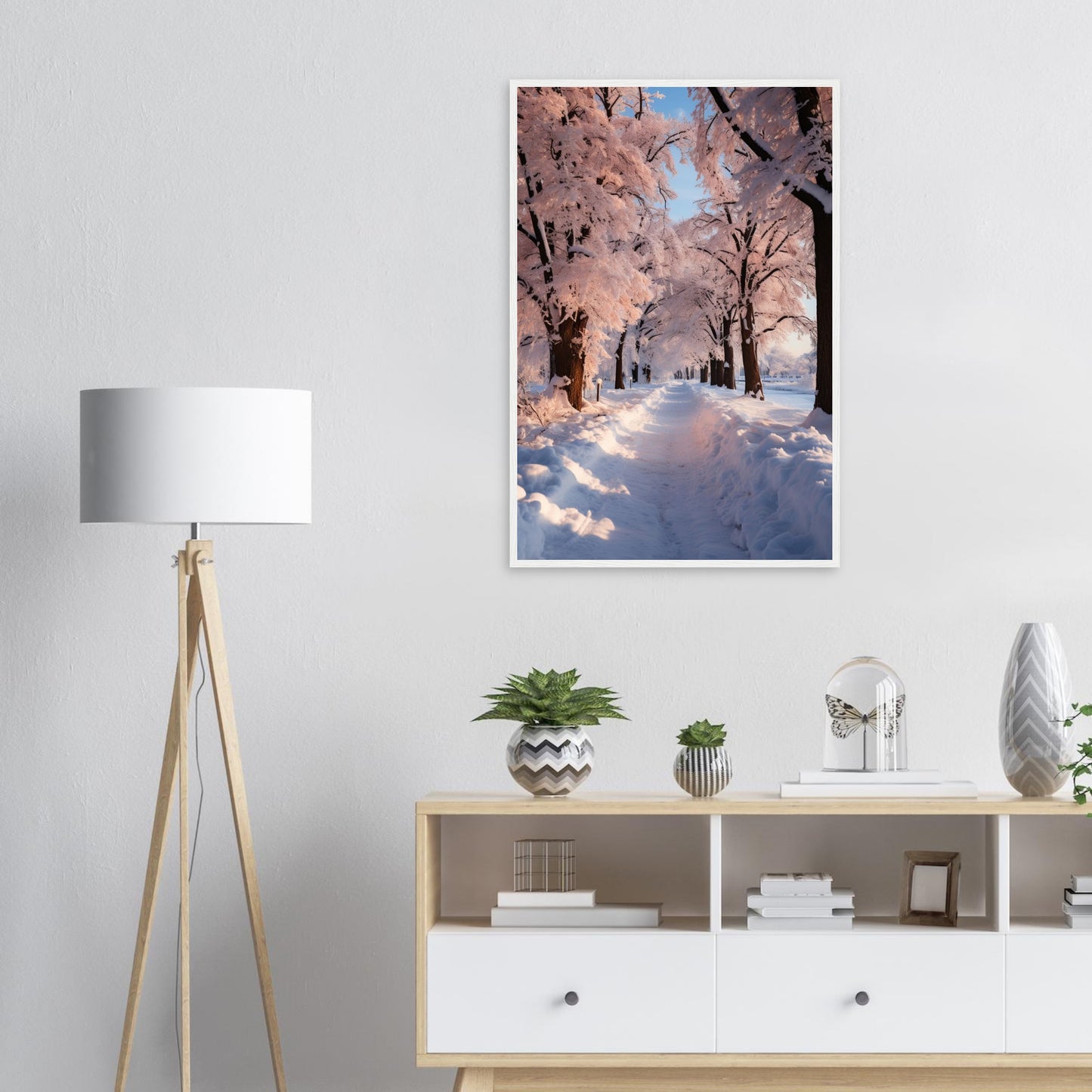 Winterlandschaft, Poster mit Holzrahmen - Stiers Beste