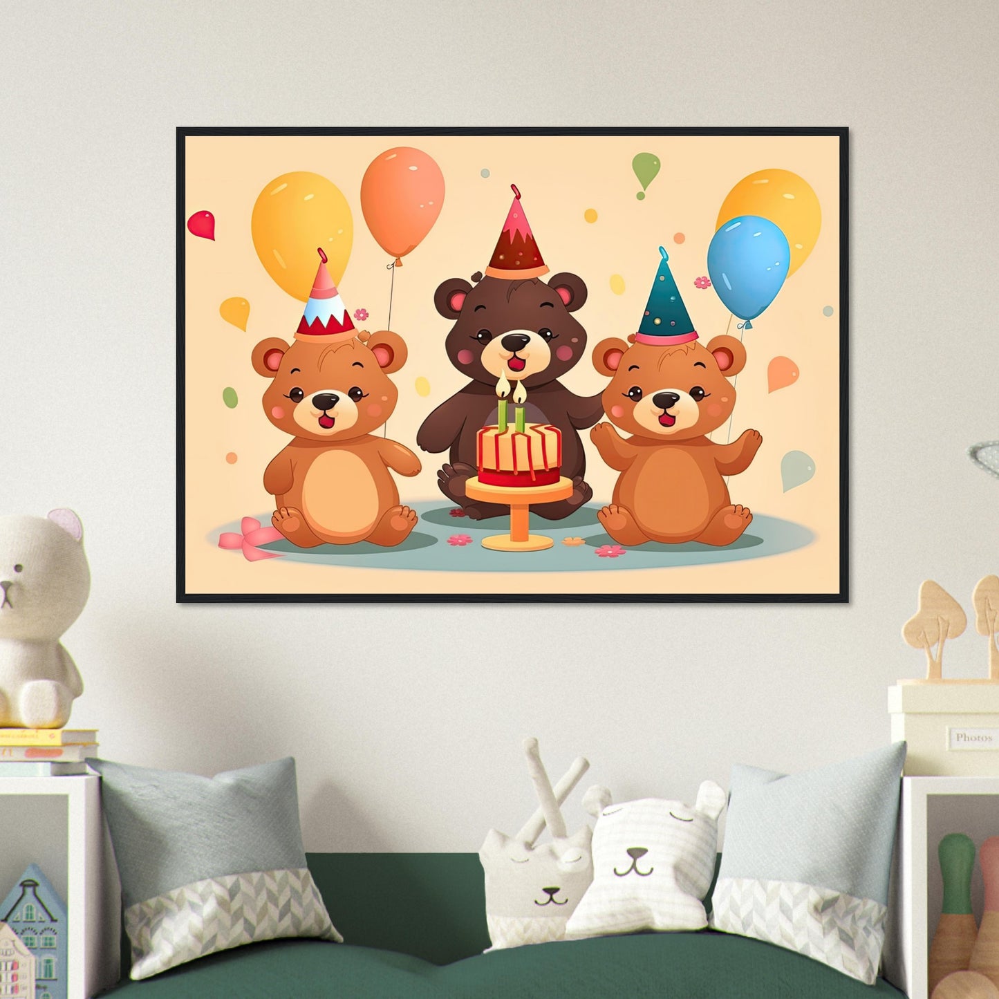 Bärige Party, Poster mit Holzrahmen - Stiersbeste