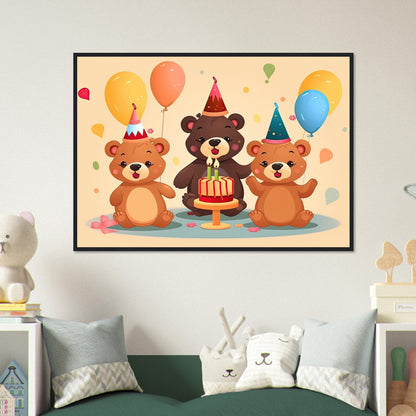 Bärige Party, Poster mit Holzrahmen - Stiersbeste