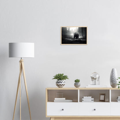 Im Reich der Bären, Poster mit Holzrahmen - Stiersbeste