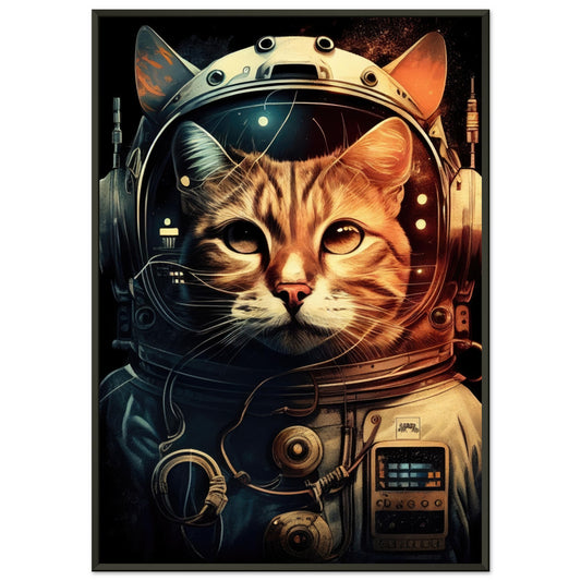 Space Cat, Poster mit Alurahmen - Stiersbeste