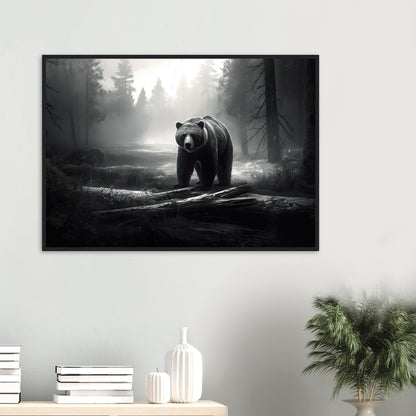 Im Reich der Bären, Poster mit Holzrahmen - Stiersbeste