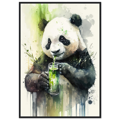 Panda Shake, Poster mit Holzrahmen - Stiersbeste