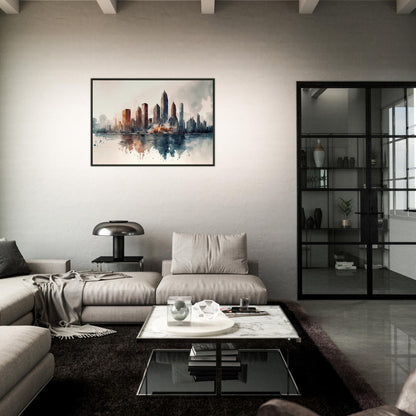 Cloudy Skyline, Poster mit Alurahmen - Stiersbeste