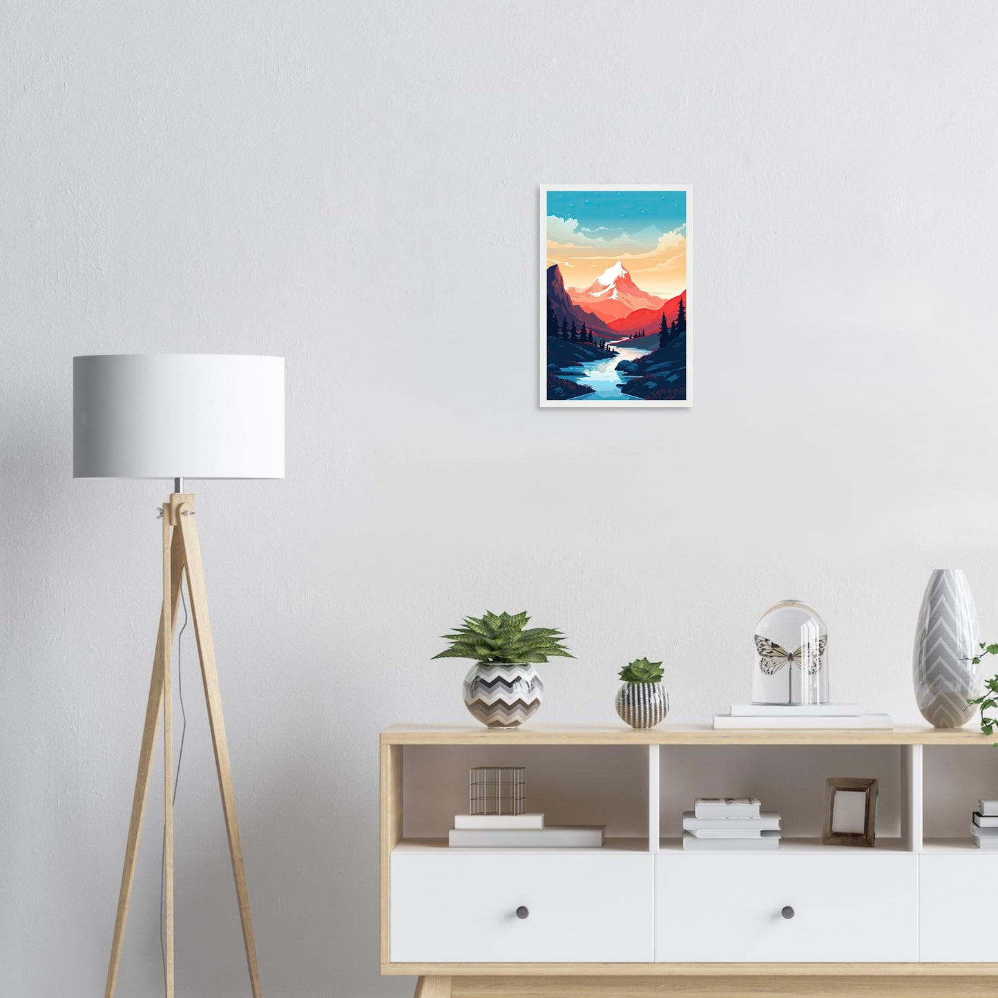 Bergsicht, Poster mit Holzrahmen - Stiers Beste