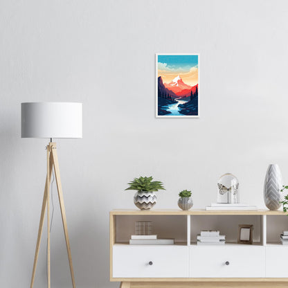 Bergsicht, Poster mit Holzrahmen - Stiers Beste