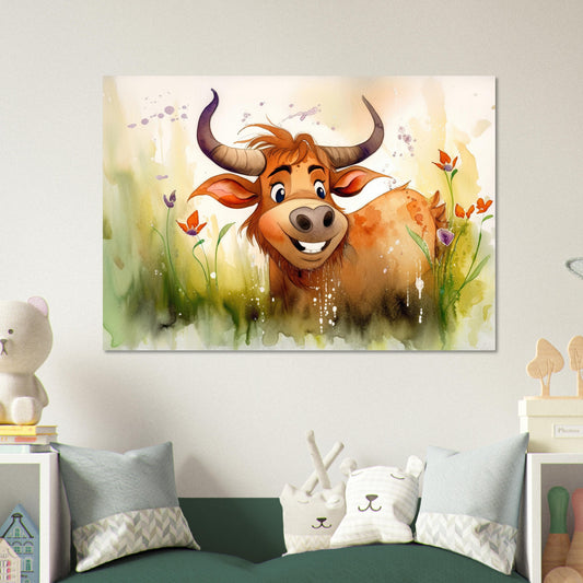 Blumiger Stier, Aluminiumdruck - Stiersbeste