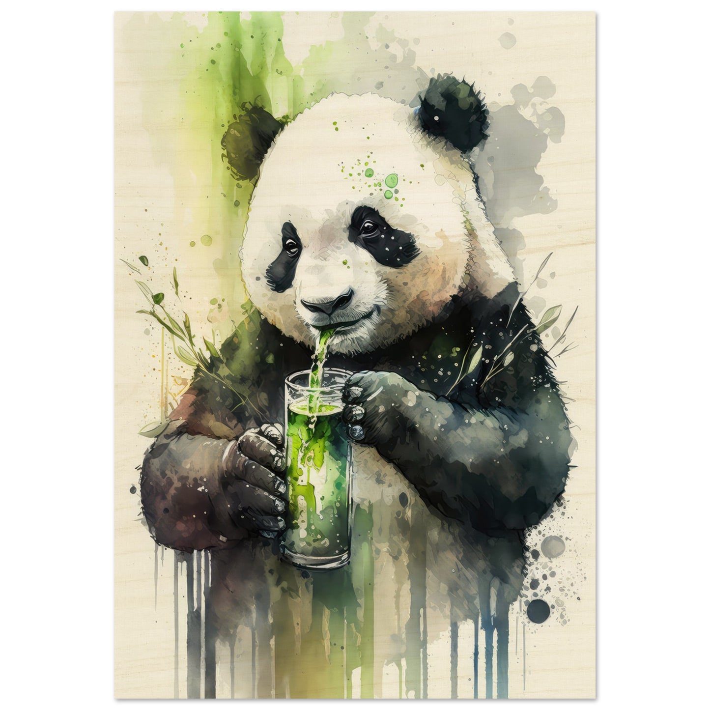Panda Shake, Holzdruck - Stiersbeste