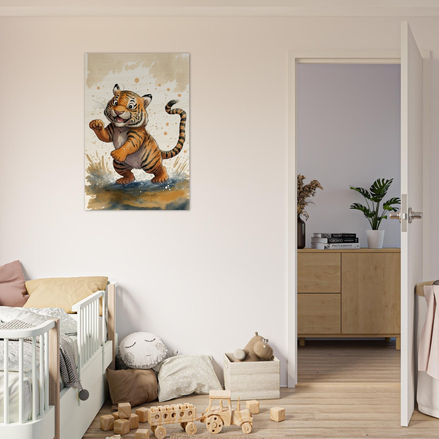 Matschiger Tiger, Holzdruck - Stiersbeste
