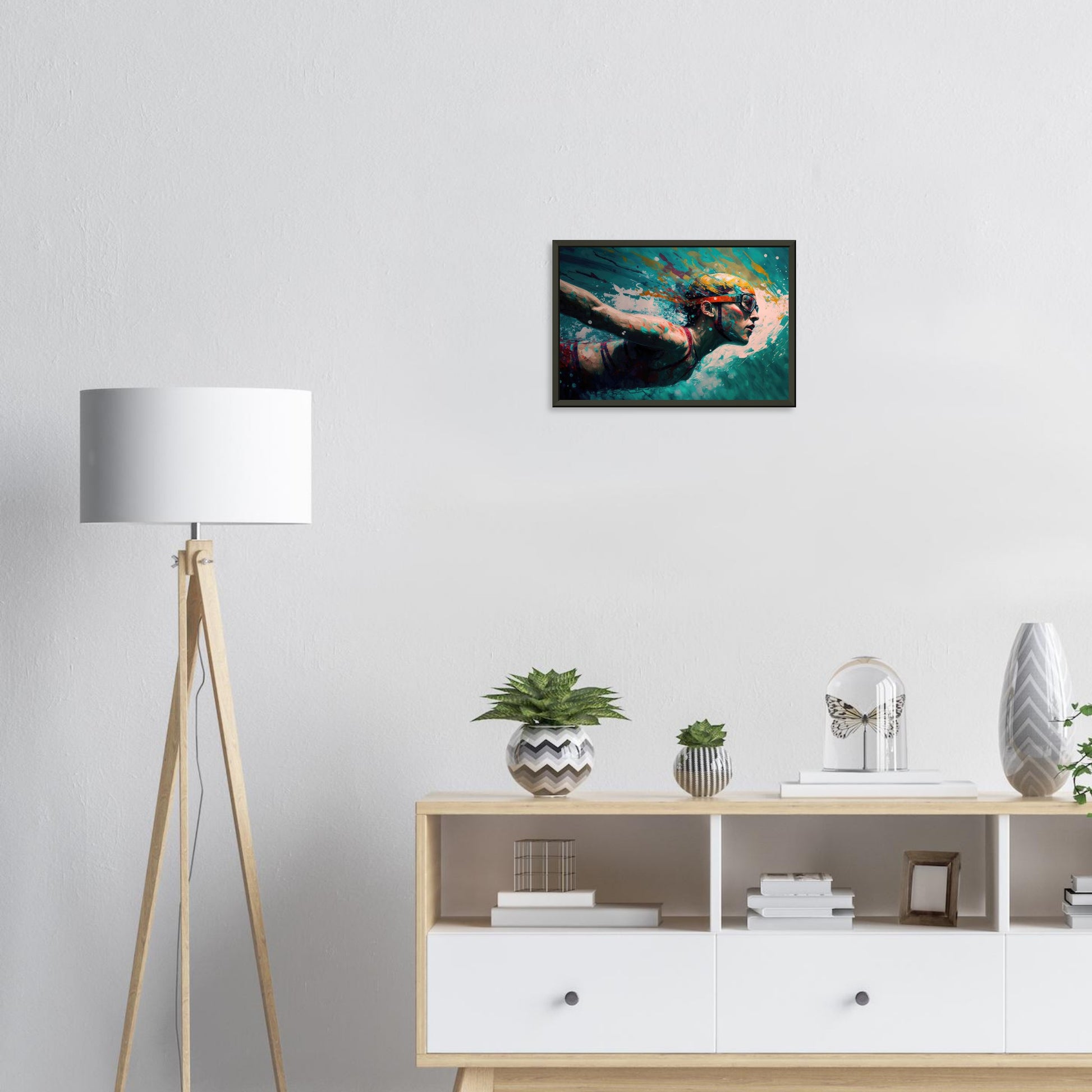 Retro Swim, Poster mit Alurahmen - Stiersbeste