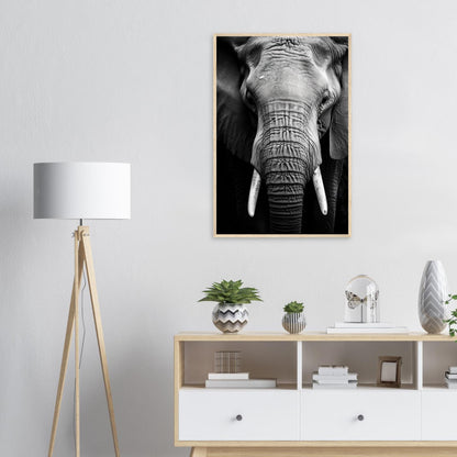 Dickhäuter, Poster mit Holzrahmen - Stiersbeste