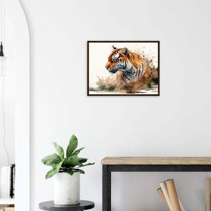 Faszination des Tigers, Poster mit Holzrahmen - Stiersbeste