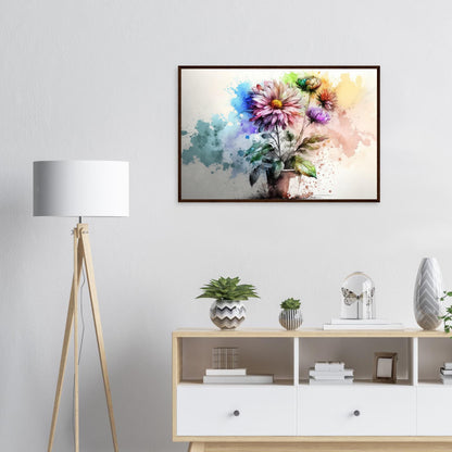 Fließende Blumenmelodie, Poster mit Holzrahmen - Stiersbeste