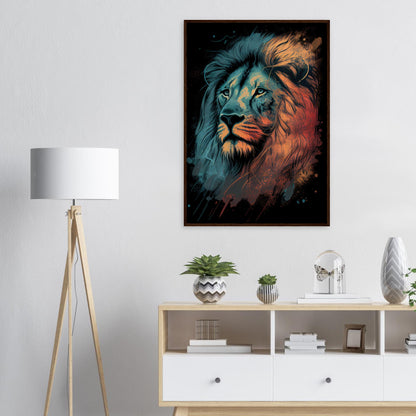 Eyes of the King, Poster mit Holzrahmen - Stiersbeste