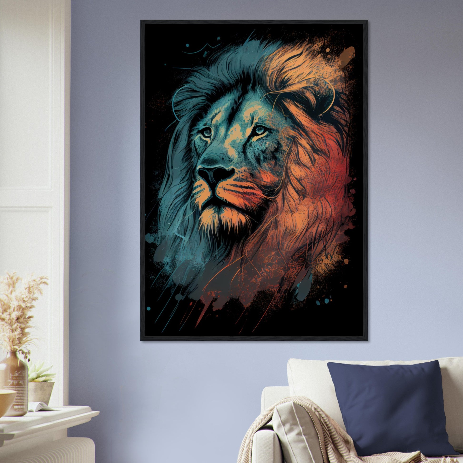 Eyes of the King, Poster mit Holzrahmen - Stiersbeste