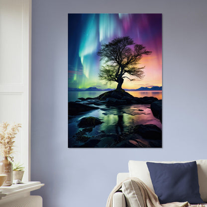 Polarlicht Baum, Leinwanddruck - Stiers Beste