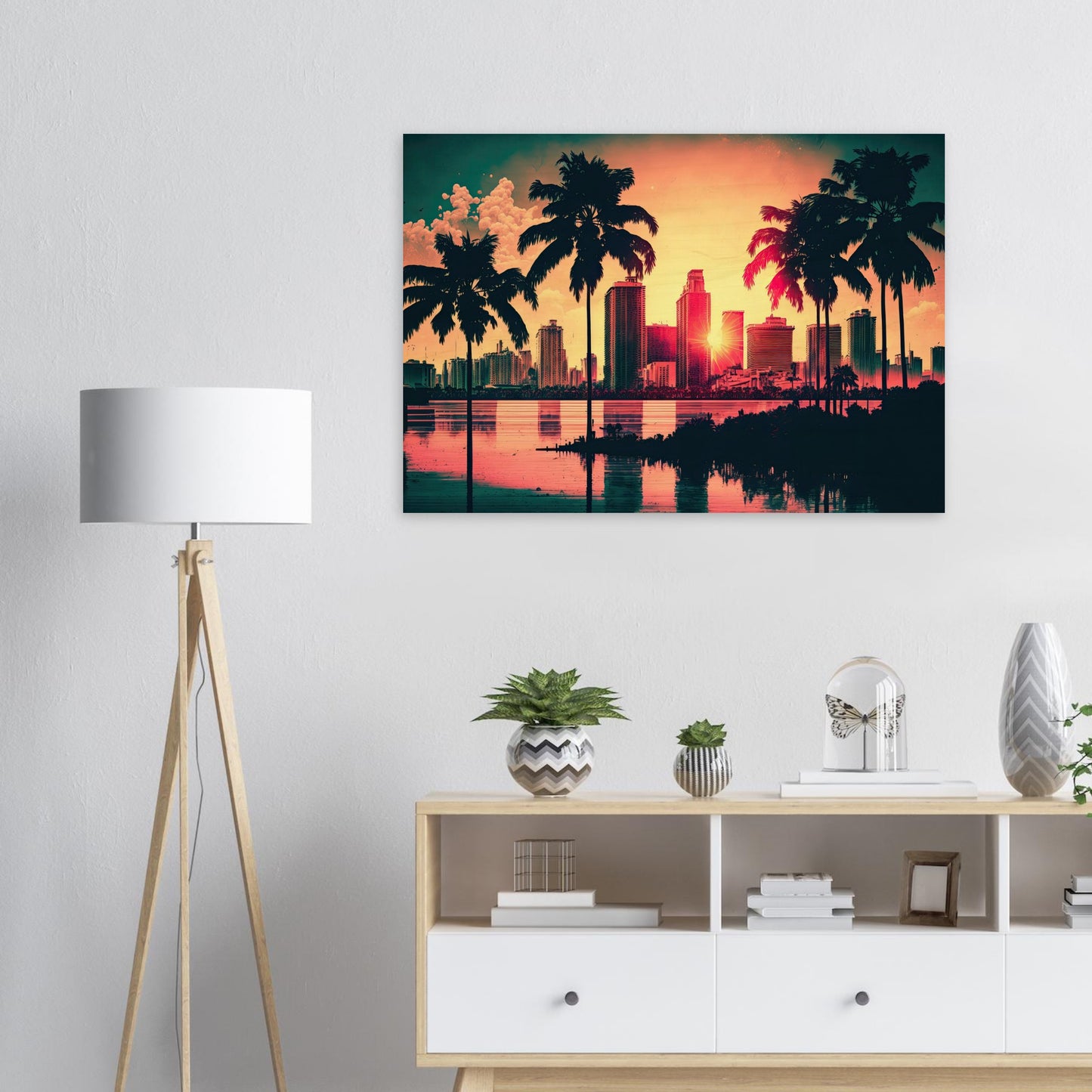 Miami Sunset, Holzdruck - Stiersbeste