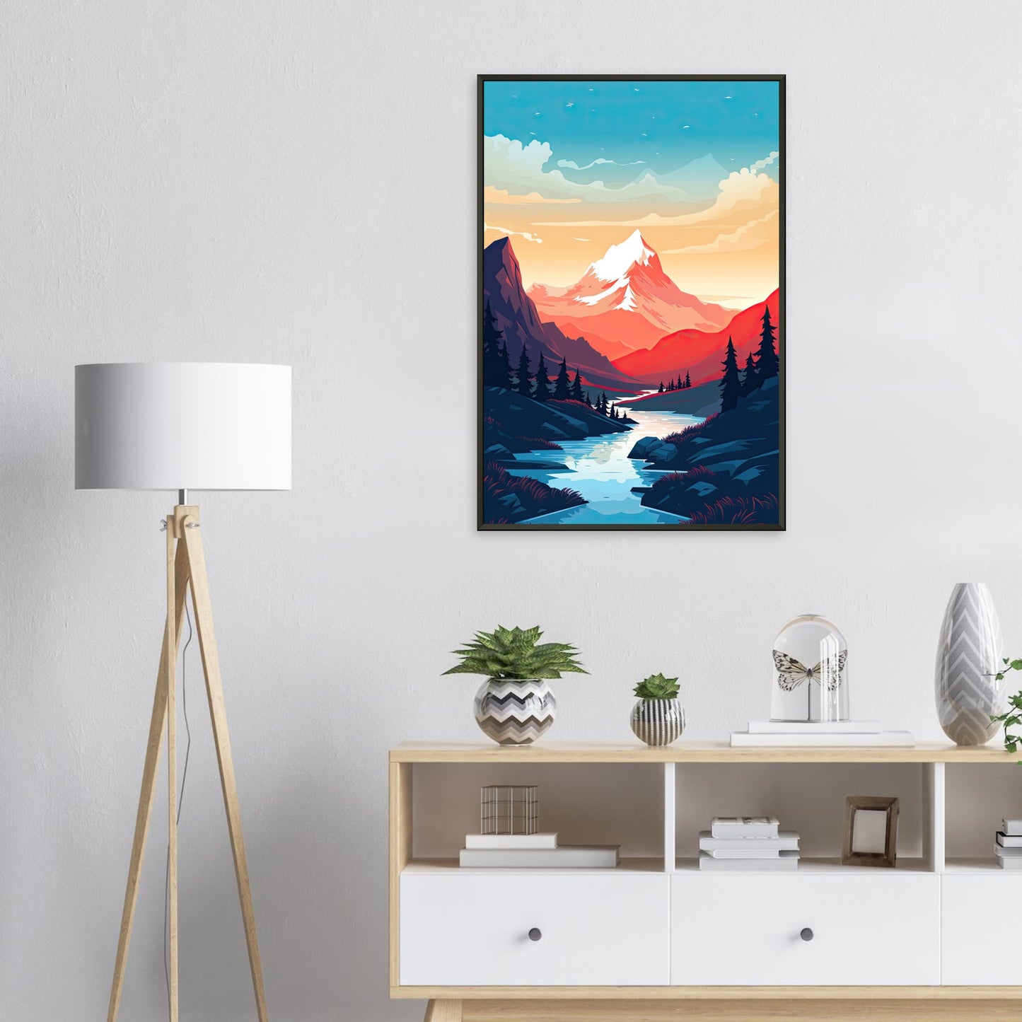 Bergsicht, Poster mit Alurahmen - Stiers Beste