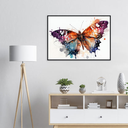 Wings of Color, Poster mit Holzrahmen - Stiersbeste