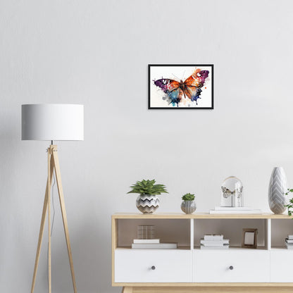 Wings of Color, Poster mit Holzrahmen - Stiersbeste