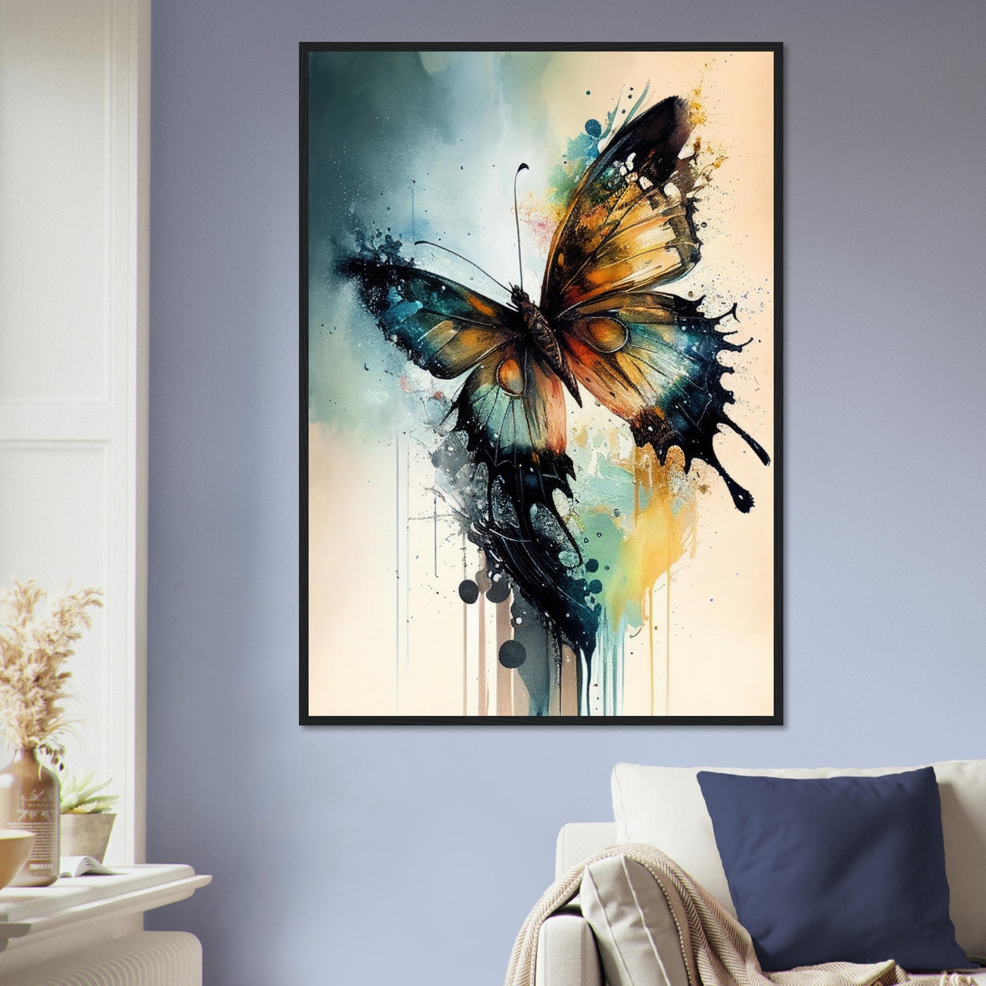 Magical Butterfly, Poster mit Holzrahmen - Stiersbeste