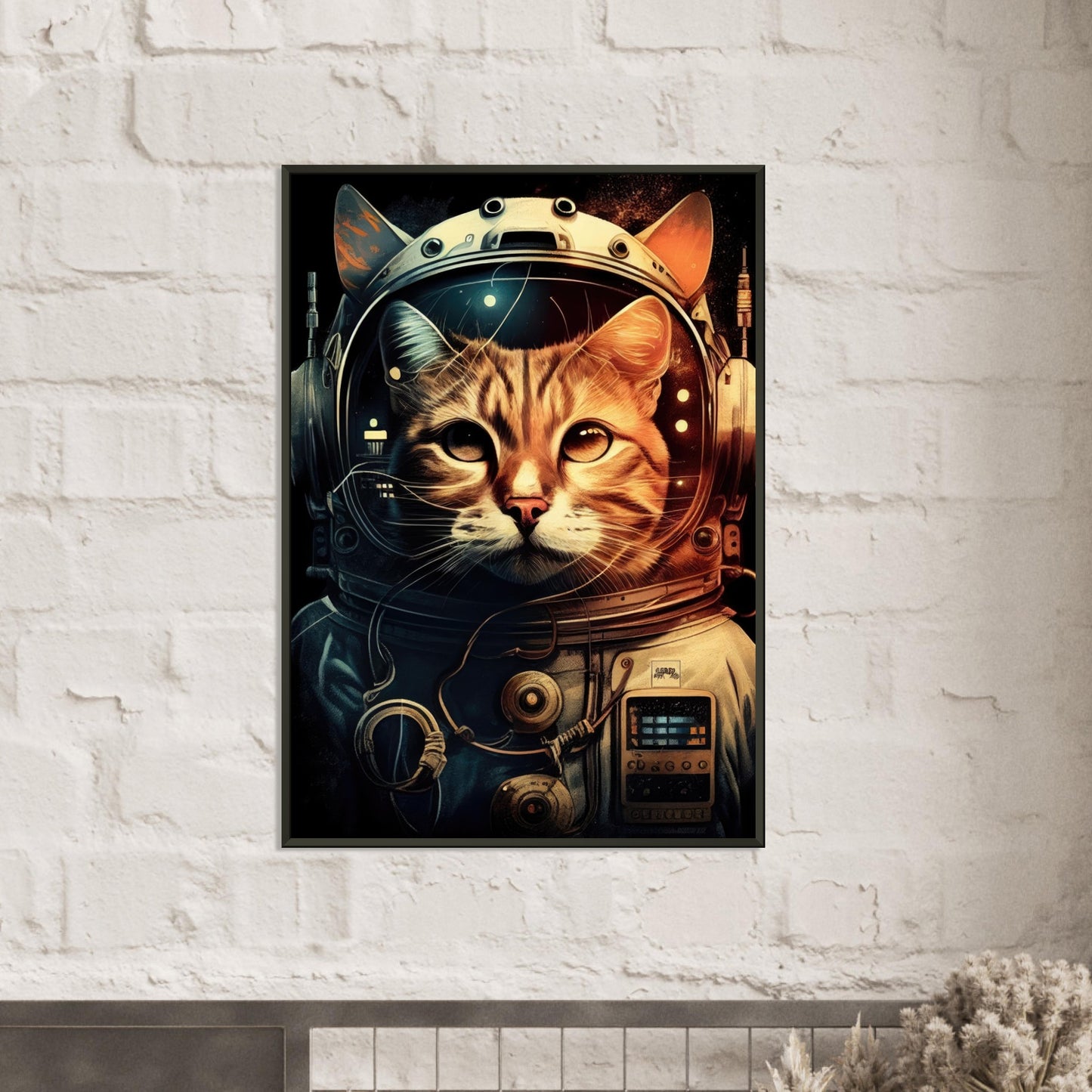 Space Cat, Poster mit Alurahmen - Stiersbeste