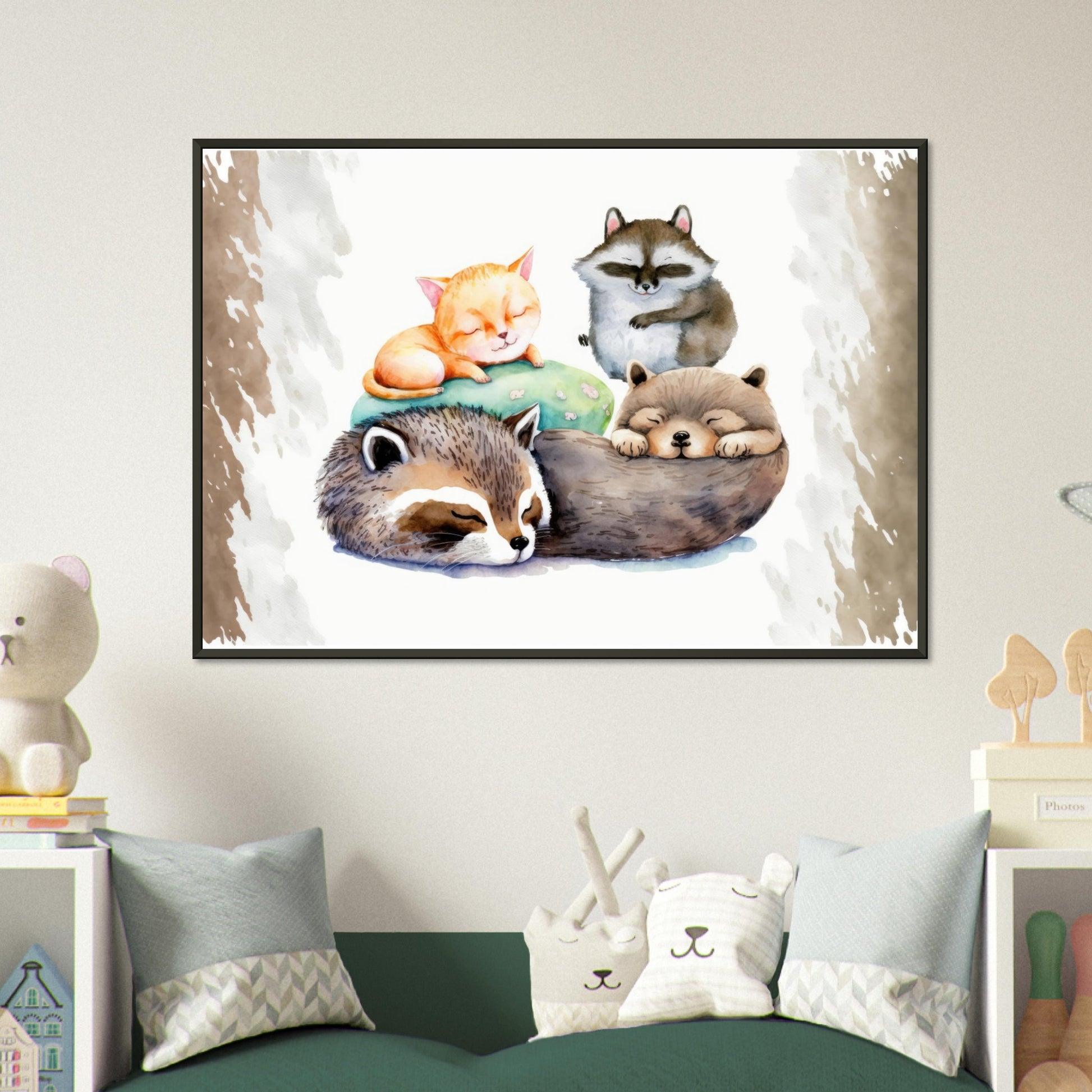 Pyjama Party, Poster mit Alurahmen - Stiersbeste