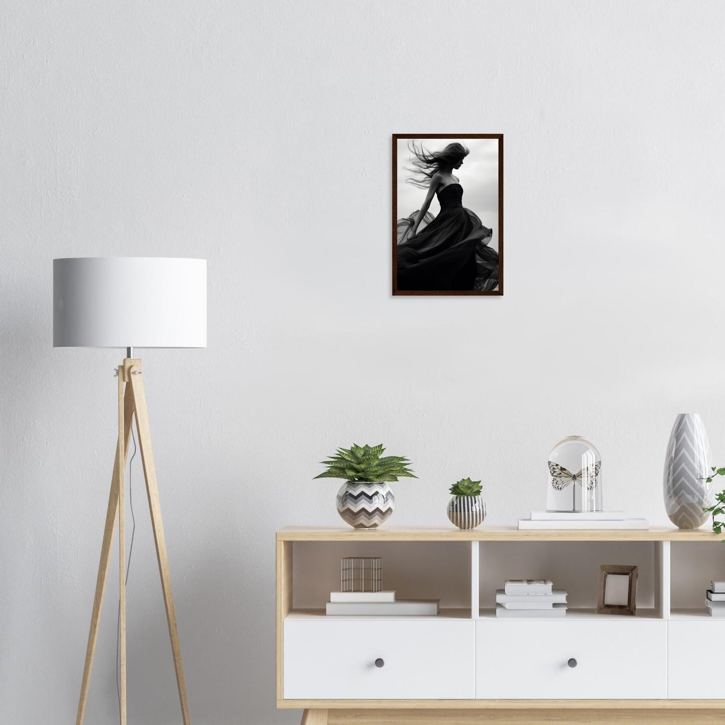 Eleganz im Wind, Poster mit Holzrahmen - Stiers Beste