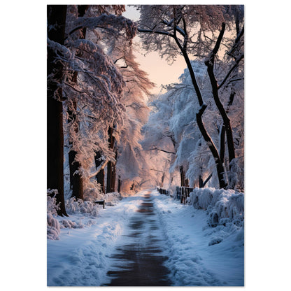 Verschneite Straßenlandschaft, Aluminiumdruck - Stiers Beste