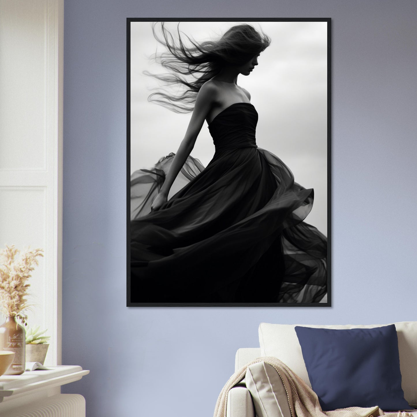 Eleganz im Wind, Poster mit Holzrahmen - Stiers Beste