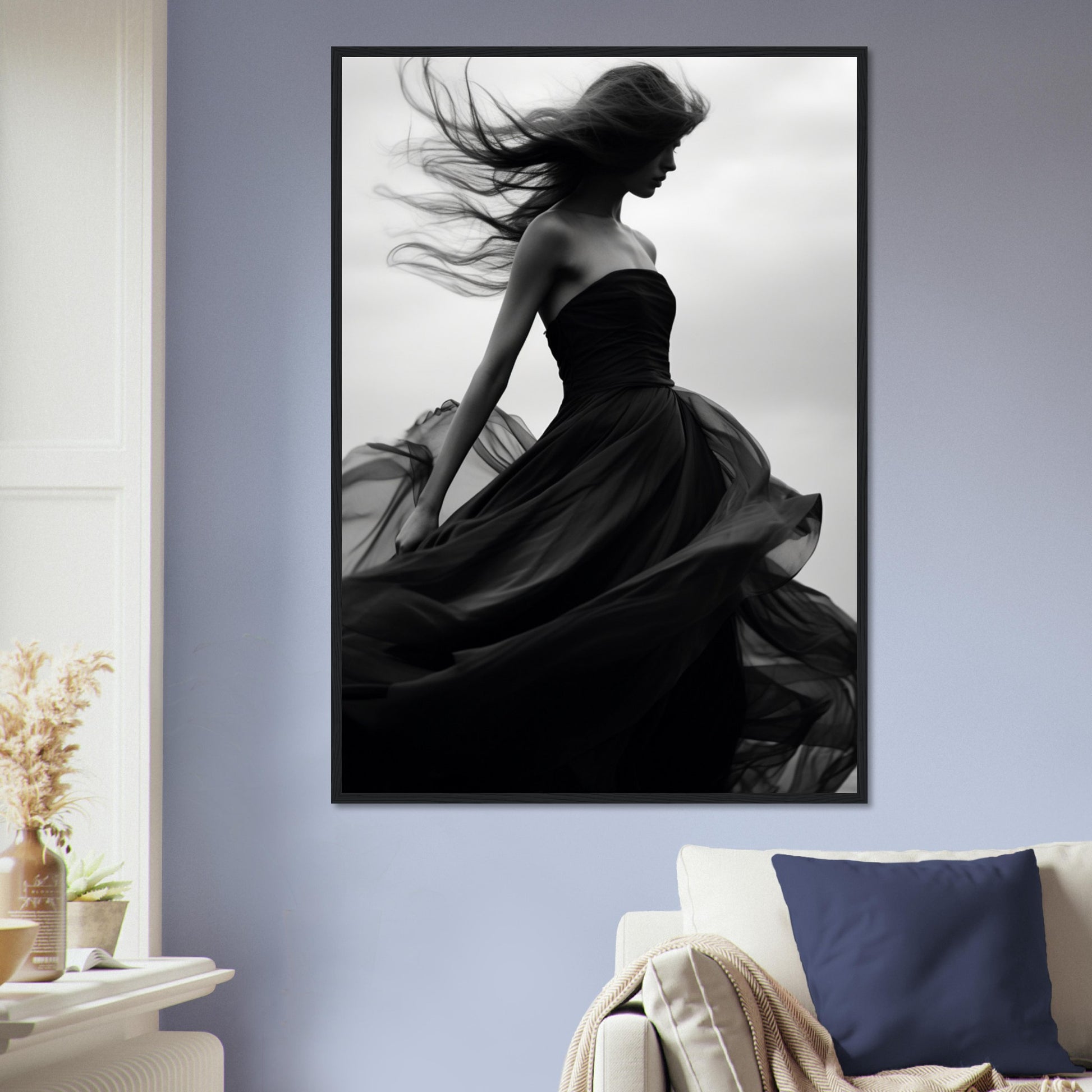 Eleganz im Wind, Poster mit Holzrahmen - Stiers Beste