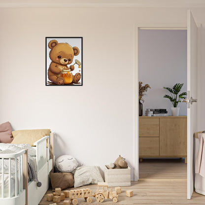 Honigbär, Poster mit Holzrahmen - Stiersbeste