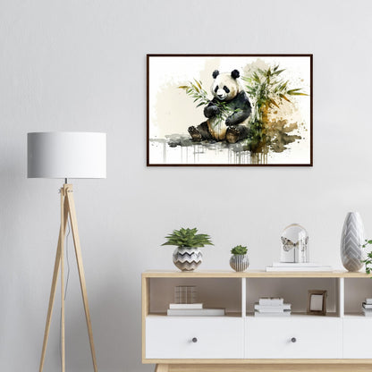 Sanfte Bambusbewohner, Poster mit Holzrahmen - Stiersbeste