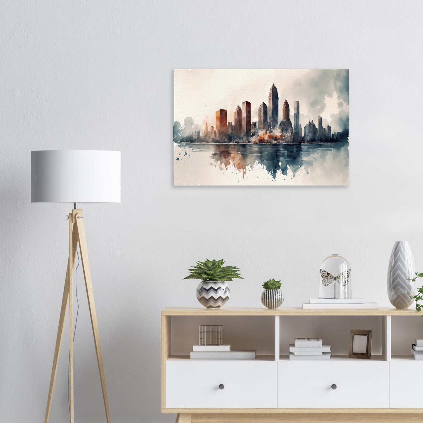 Cloudy Skyline, Leinwanddruck - Stiersbeste