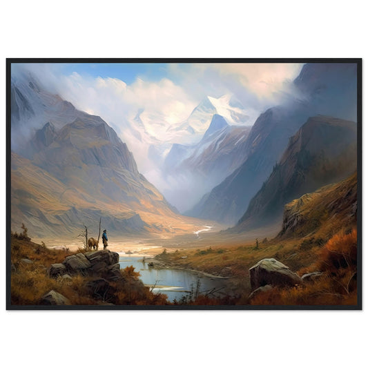 Mongolische Abenteuer, Poster mit Holzrahmen - Stiersbeste