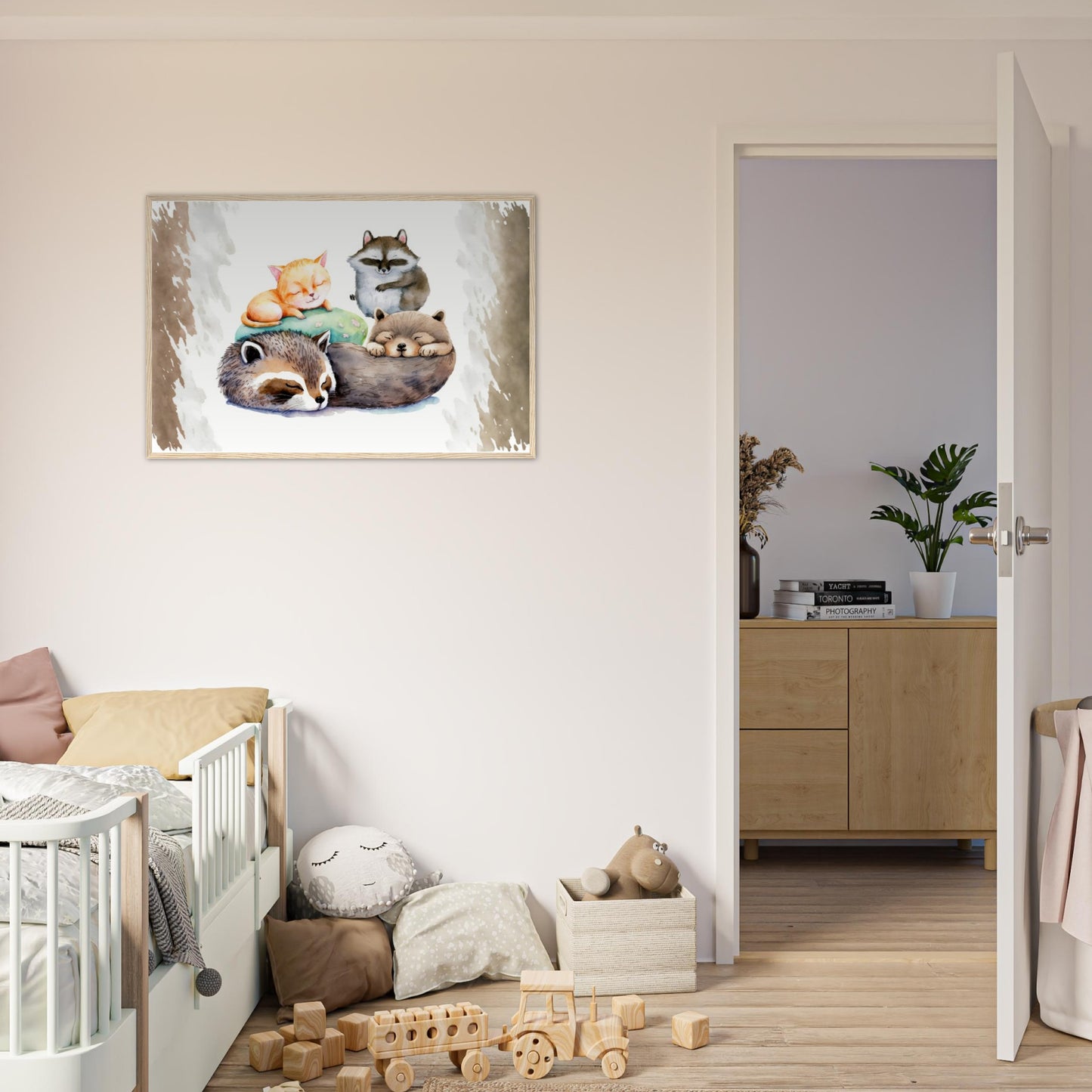 Pyjama Party, Poster mit Holzrahmen - Stiersbeste