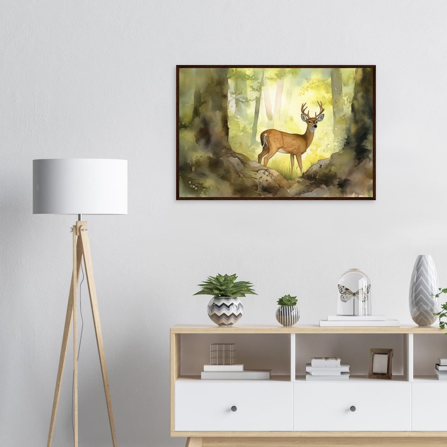 In den Wäldern der Majestät, Poster mit Holzrahmen - Stiersbeste