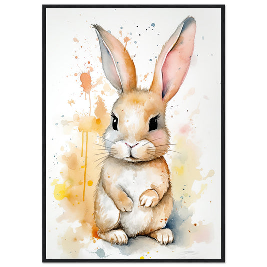 Knuddel der Hoppelhase, Poster mit Holzrahmen - Stiersbeste