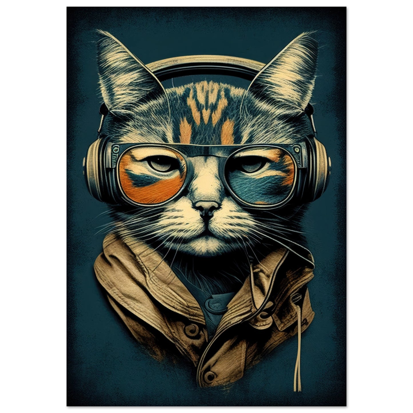 Retro Cat, Aluminiumdruck - Stiersbeste