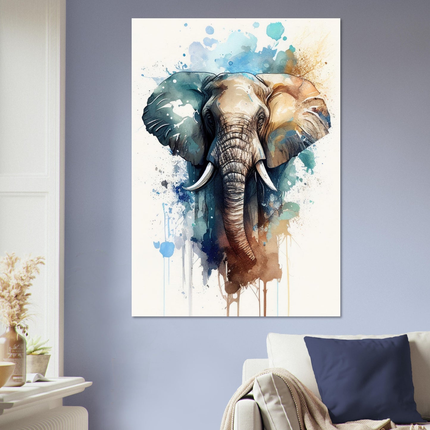 Elefant im Farbrausch, Aluminiumdruck - Stiersbeste