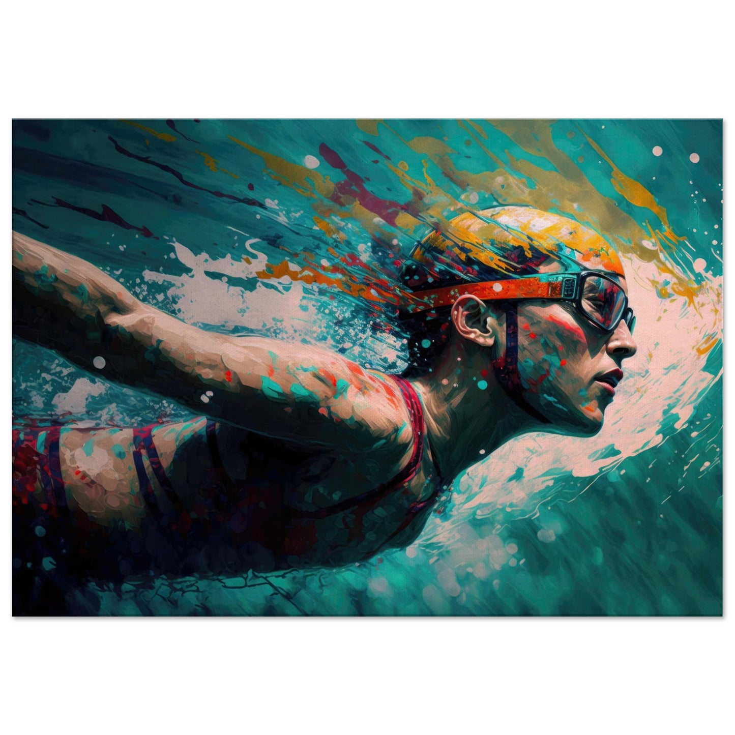Retro Swim, Leinwanddruck - Stiersbeste