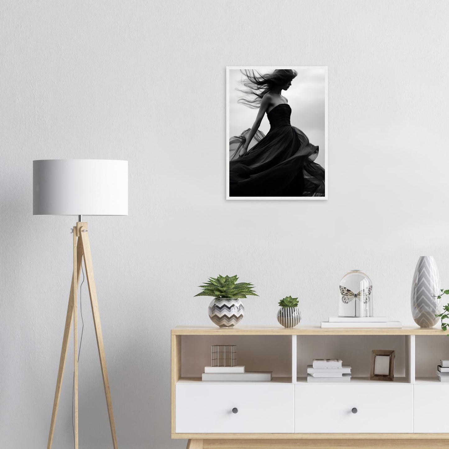 Eleganz im Wind, Poster mit Holzrahmen - Stiers Beste