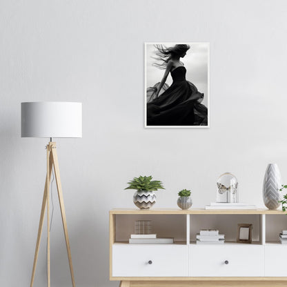 Eleganz im Wind, Poster mit Holzrahmen - Stiers Beste