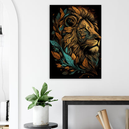 Leaf Lion, Holzdruck - Stiersbeste