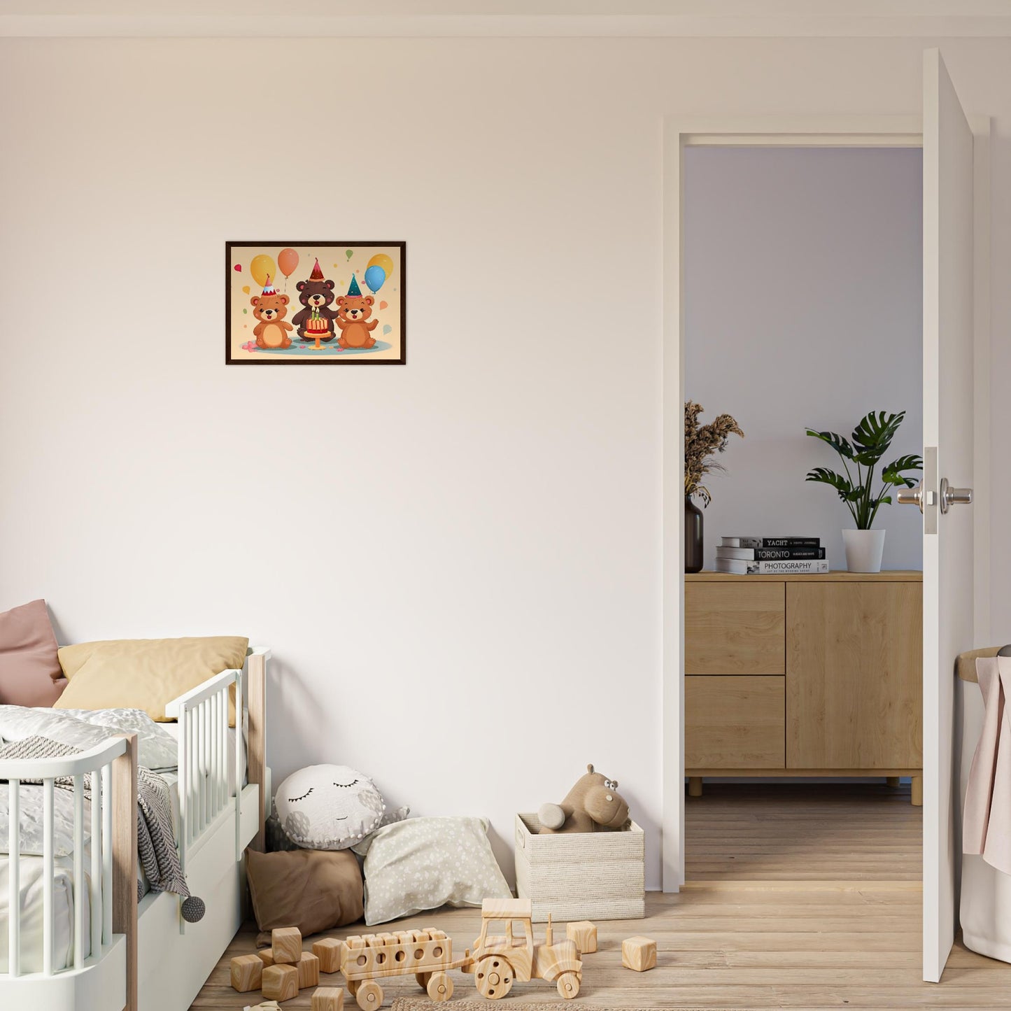 Bärige Party, Poster mit Holzrahmen - Stiersbeste