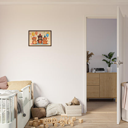 Bärige Party, Poster mit Holzrahmen - Stiersbeste